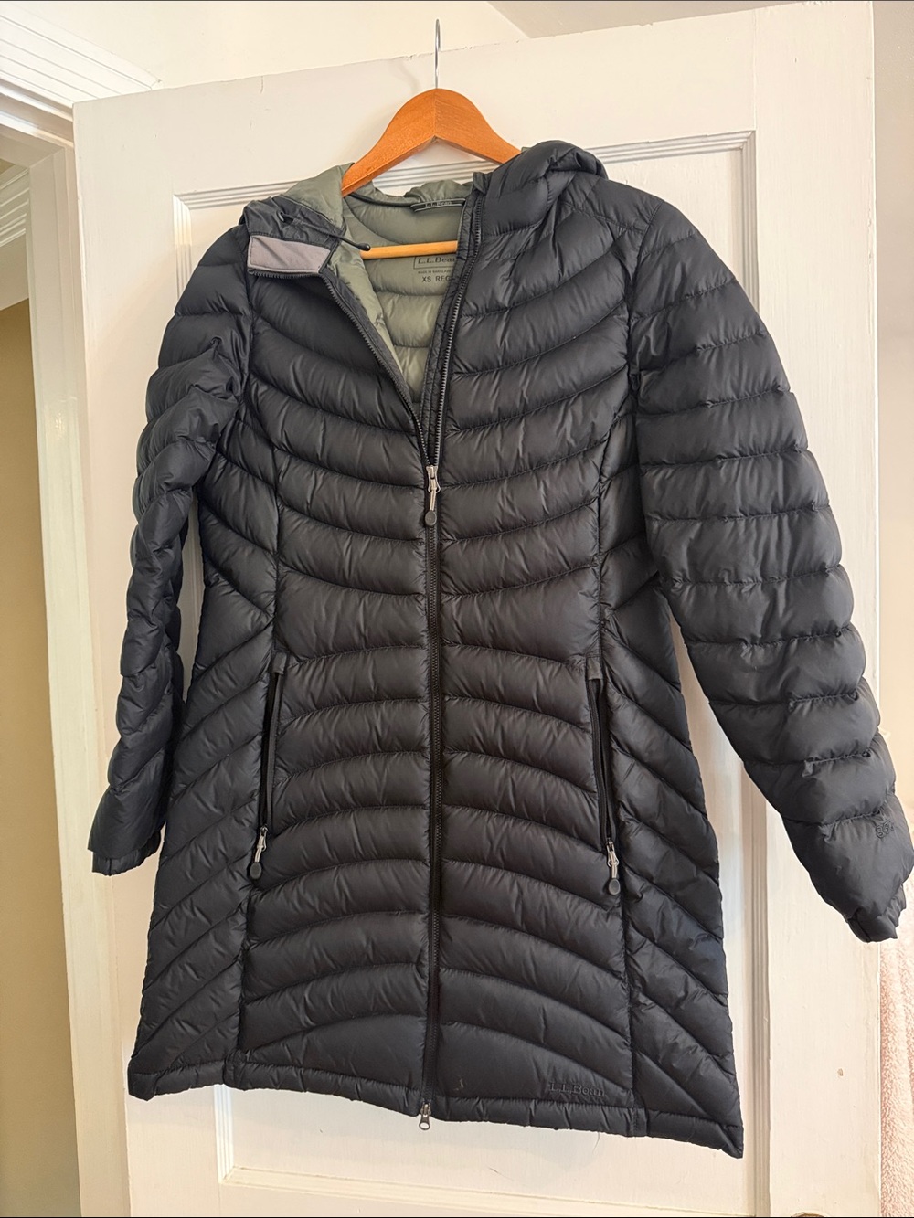 L.L. Bean Black Hooded Long Puffer Coat